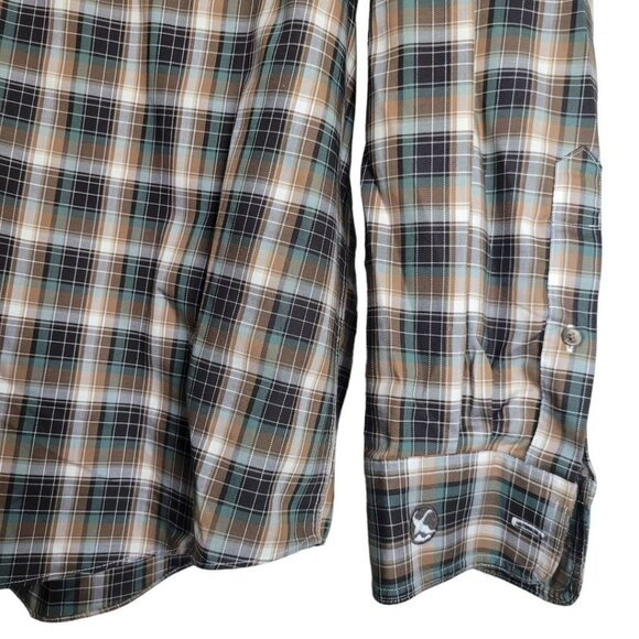 Gander Mountain Wrinkle Resistant Plaid Shirt Button Down Pocket Mens Large - Picture 2 of 7